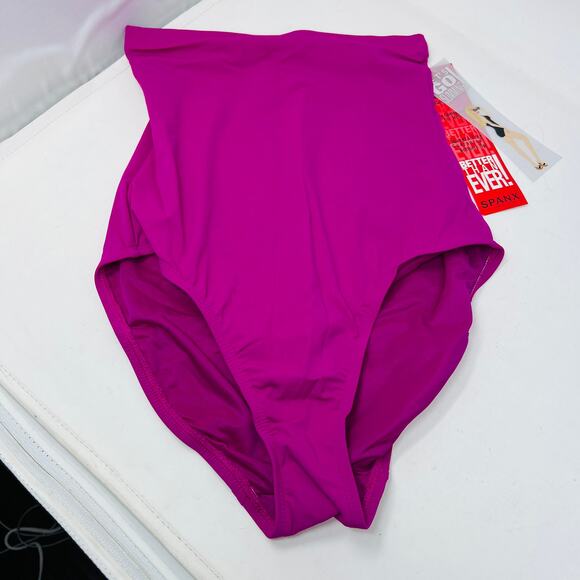 Copied - NEW! Spanx High Rise Swim Bottoms Berry Beach Shapewear Slimming - 6 - Picture 4 of 4